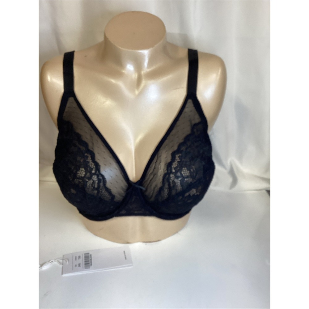 New HSIA Women's Black Lace Underwire Bra Size 34g